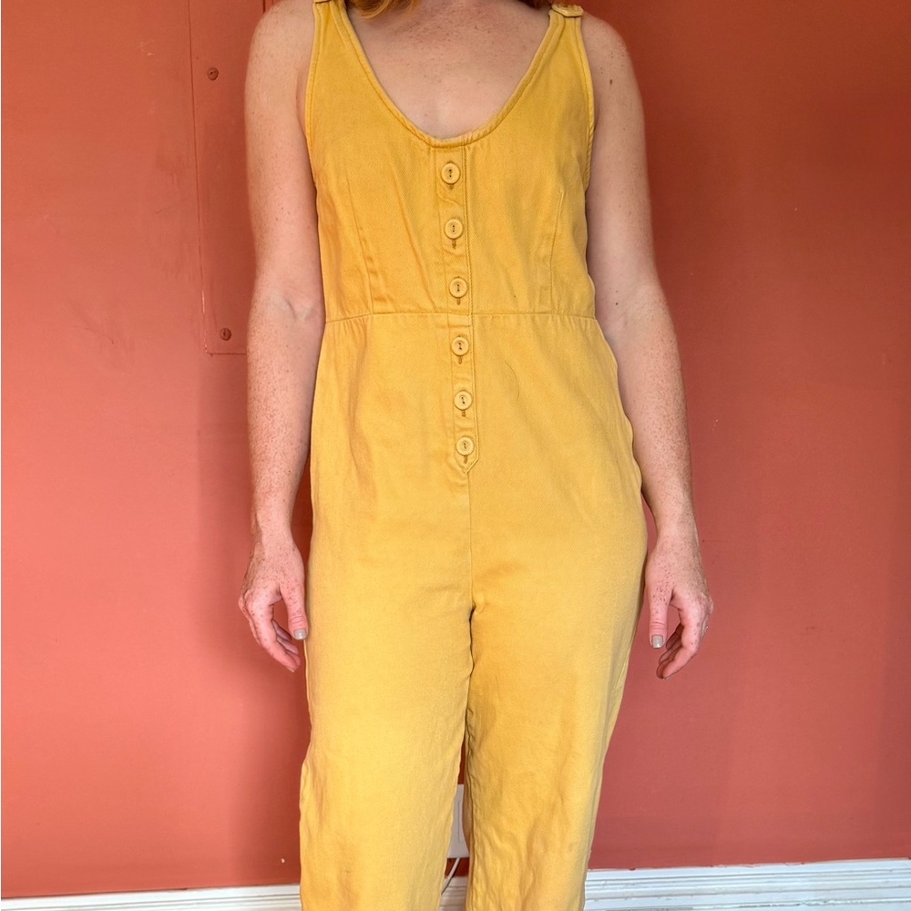 Urban Outfitters Yellow Sleeveless Jumpsuit